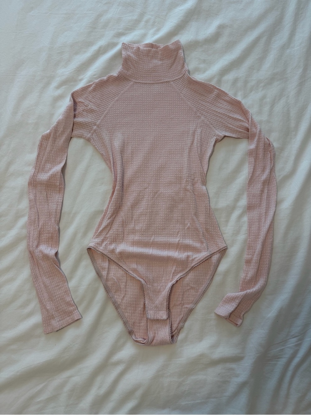Free People Waffle Knit Turtleneck Bodysuit